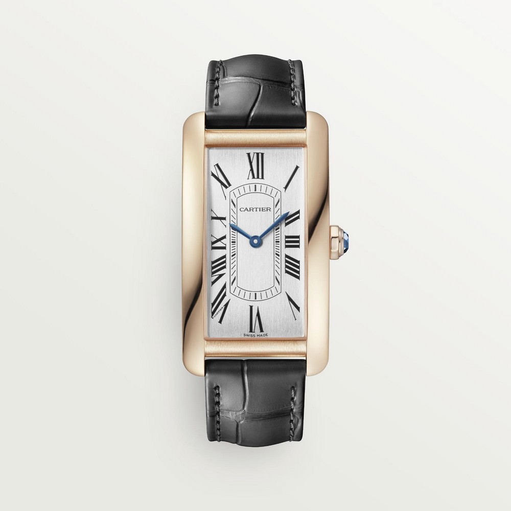 Đồng Hồ Cartier Tank Américaine Large Watch Nam Xám Vàng Hồng